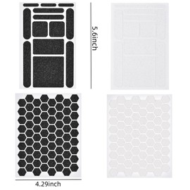 Hasefam 4 Pack Phone Grip Tape, Finger Grip Stickers Decal Clear Non Slip Kit Adhesive Traction for Cell Phone Cases Mouse Laptop Tablet Tools Black+Clear (4Pack)