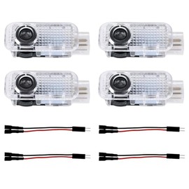 4uds Luz de Puerta LED con Proyección Logotipo, Luz Bienvenida Alta Definición Que Nunca se Desvanece Compatible con A3/A4/A5/A6/A7/A8/Q3/Q5/Q7/R8/TT/RS/S3/S4/S5/S6 (4 Anillos)
