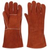 Pioneer Leather Welding Gloves- Light Duty Leather Mitt - Red
