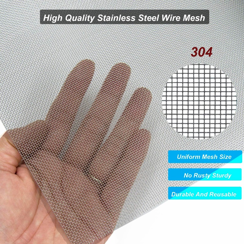 YAGJIA 6PACK 304 Stainless Steel Metal Mesh Screen, 12"x8"(30x21cm) Vent