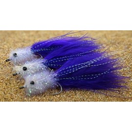 Saltwater Schminnow Fishing Fly - Tarpon, Snook & Reds - 3 Pack (3ct Purple - Hook #1/0)