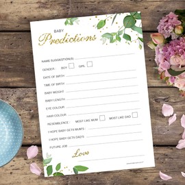 20 x Baby Prediction Cards from Olivia Samuel - Baby Shower Game - Botanicals Design