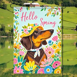 BlissYard Hello Spring Garden Flag 12x18 Double Sided Small Flags with Dachshund Flowers Backdrop for Spring Summer Garden Flags Outside Holiday Seasonal Decor Yard Flags Yard Patio Lawn Decoration