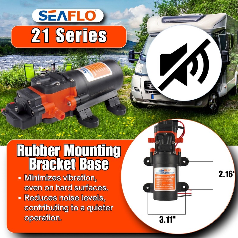 Seaflo 12V 1.2 GPM 35 PSI Water Pressure Diaphragm Pump