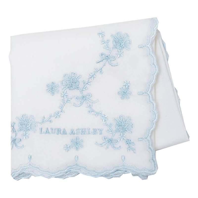 Laura Ashley 05608005 Women's Handkerchief Embroidered Handkerchief, saxon blue