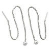 Thread Earrings Chain with Ball Silver 925