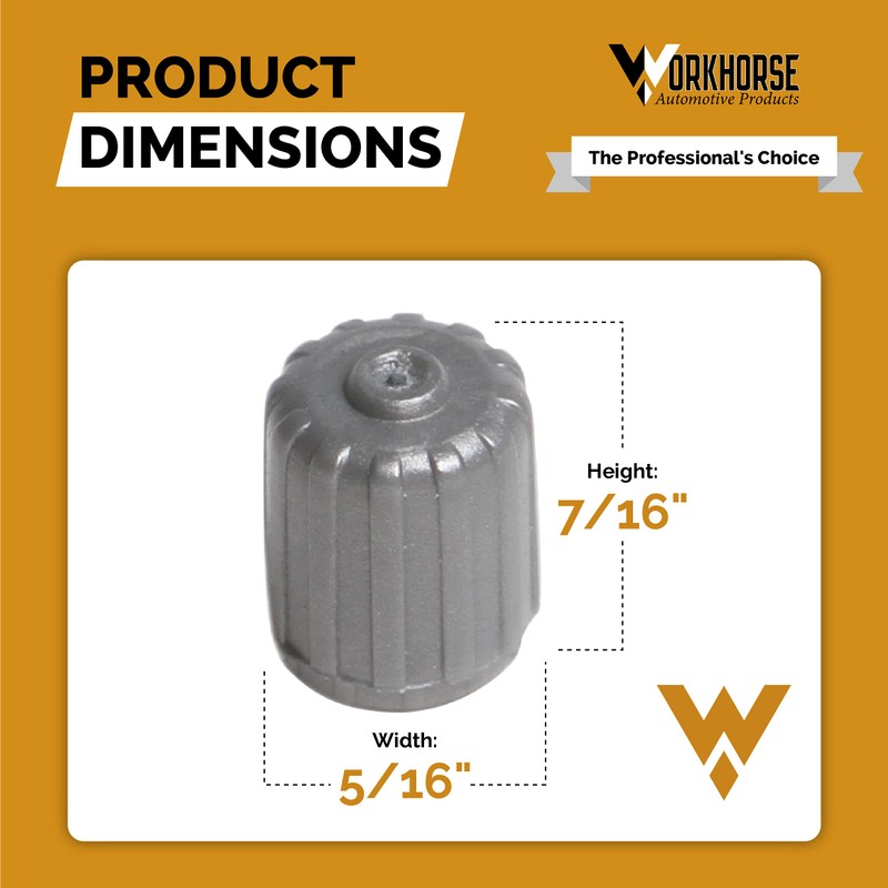 Workhorse Automotive Tire Valve Caps, tpms Valve stem caps, Grey