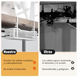 13.4 Pulgadas Bandeja Para Cables,Bandeja De Gestión De Cables Para Debajo Del Computadora,Sin Taladro,Adecuado Para Oficinas,Dormitorios,Cocinas,Etc (Blanco)