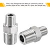 sourcing map 304 Stainless Steel Hex Reducer Pipe Fitting 1/4