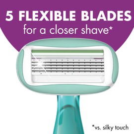 BIC Soleil Sensitive Advanced Women's Disposable Razors With 360 Degree Water Activated Moisture Strip for Enhanced Glide, Shaving Razors With 5 Blades, 10 Count