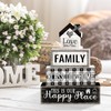 4 Pcs Farmhouse Family Wooden Tiered Tray Decor Set, Rustic