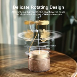 Rotatable Osmanthus Flower Scented Candle, Gifts for Women, Single-Wick with 20 Hours of Burn Time, Ideal for Creating Relaxing Ambience & Holiday Gifting (Merry-go-Round)