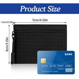 HJZHII Pack of 2 Mini Purse Women's Canvas Coin Bag Purse Small and Short Format Wallet Coin Purse for Adults Children, Black+grey