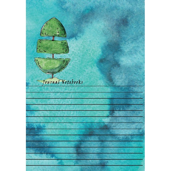 ๋๋Journal Notebooks: Dual Design Half Wide Ruled Half Blank Creative