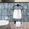 Black Towel Holder 2 Set - Towel Ring & Toilet