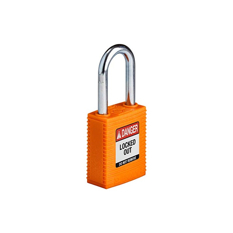 Brady (NYL-ORG-38ST-KA3PK) SafeKey Nylon Lockout Padlock with Steel Shackle 38.00