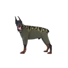 BT Bear Dog Winter Clothing, Extra Warm Dog Fleece Zip Pyjamas, Pet Dog Cosy Onesie Jumpsuit PJS Clothing for Medium Dogs Large Dogs (XL, Camouflage)