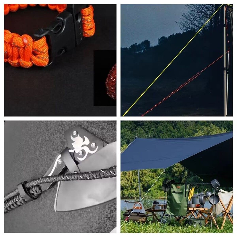 EXTEDRG 20 Meters Reflective Paracord 9-Strand 4mm Rope Reflective Rope