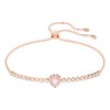 Pulsera Oro Rosa Con Corazón Rosa Y Diamantes Amor Brillan