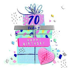 70 Today Fold Out Honeycomb 70th Birthday Greeting Card Talking Pictures Cards FFER0035/70