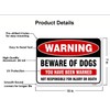 2 Pack Beware of Dog Sign Outdoor,10”x7” Reflective Metal Signs