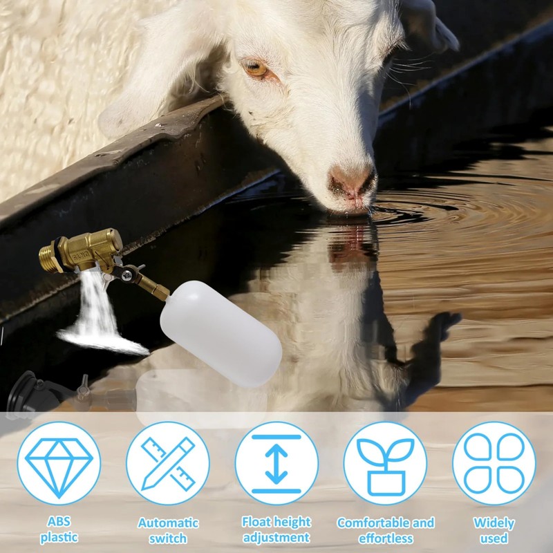 Water Float Valve 1/2 inch Brass Float Valve with Plastic