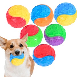 Irunfast 6 Pcs Dog Balls, Squeaky Dogs Ball Interactive Dogs Balls Puppy Chew Toys Dog Toys for Pet Playing, Training, Boredom