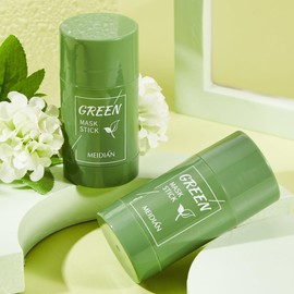 Green Grüne Tee -Reinigungsmaskenstock, 2 Stück Grüner Tee Maske, Green Mask Stick, Grüntee Maske Mitesser Akne Entferner, Green Tea Mask Für Deep Cleansing, Grüner Tee Tiefenreinigungsmaske