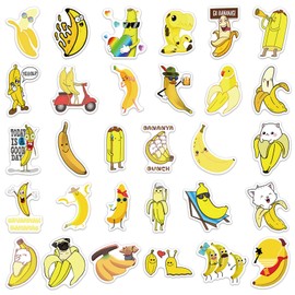 60 Pcs Banana Stickers for Kids, Cartoon Animal Fruit Vinyl Waterproof Decals, Cute Banana Stickers for Water Bottles Bikes Luggage Computer Skateboard Car Motorcycle