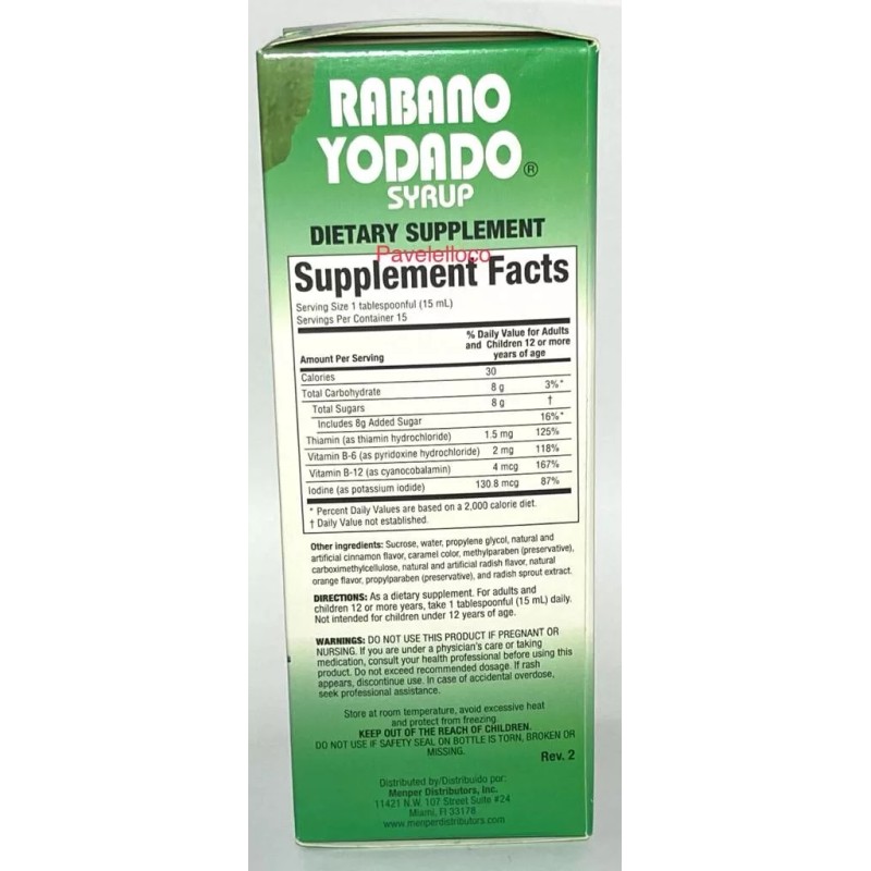 Memper Rabano YODADO Syrup Dietary supplement 8 fl oz