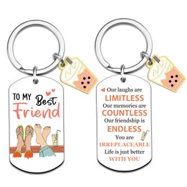 LKBVUG Christmas Gifts for Best Friend Women Bestie BFF Sister Friendship Gift for Best Friend Woman Easter Appreciation Graduation Gifts Inspirational Gift Keychains Jewels
