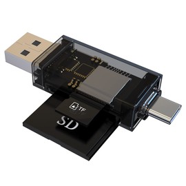 SD Card Reader,DHTtechky USB 3.0/USB C Memory Card Reader Adapter,Camera SD Card Adapter Converter-Supports SD/Micro SD/TF/SDHC/SDXC/MMC-Compatible for Tablets Laptops & Smartphones.
