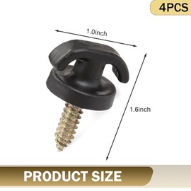 Shakas 4 PCS Luggage Net Hook, Car Trunk Original Screw Hook, Tie-Down Suspension Fastener Kit, Universal for Most Cars Luggage Net Grommet Holder Repair Accessories (Black)