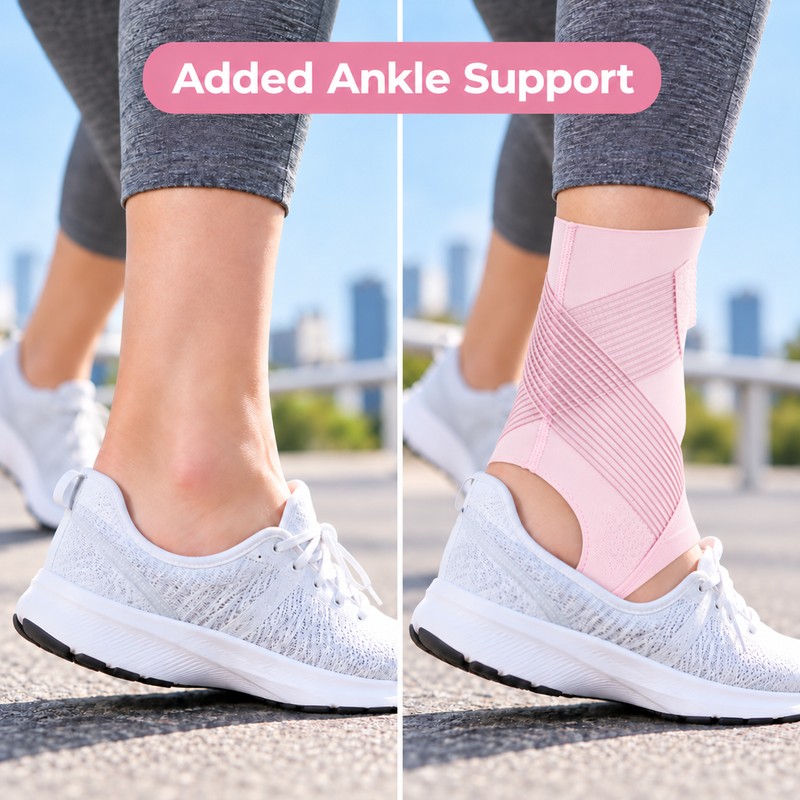 Adjustable Thin Ankle Support Brace for Running & Cycling –