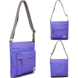 ORI LONDON Small Simple Purple Crossbody Bag - Medium Nylon Crossbody Bags for Women & Men with Chunky Zippers - The Kennington
