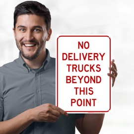 No Delivery Trucks Beyond This Point Sign, 10x14 Inches, Rust Free .040 Aluminum, Fade Resistant, Made in USA by My Sign Center