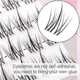 Self Grafting Individual False Eyelashes (1 Box), Natural Look Eyelash Extensions, Wispy Curling Fake Cluster Lashes, Eye Makeup Supplies for Women & Girls, Christmas Gift