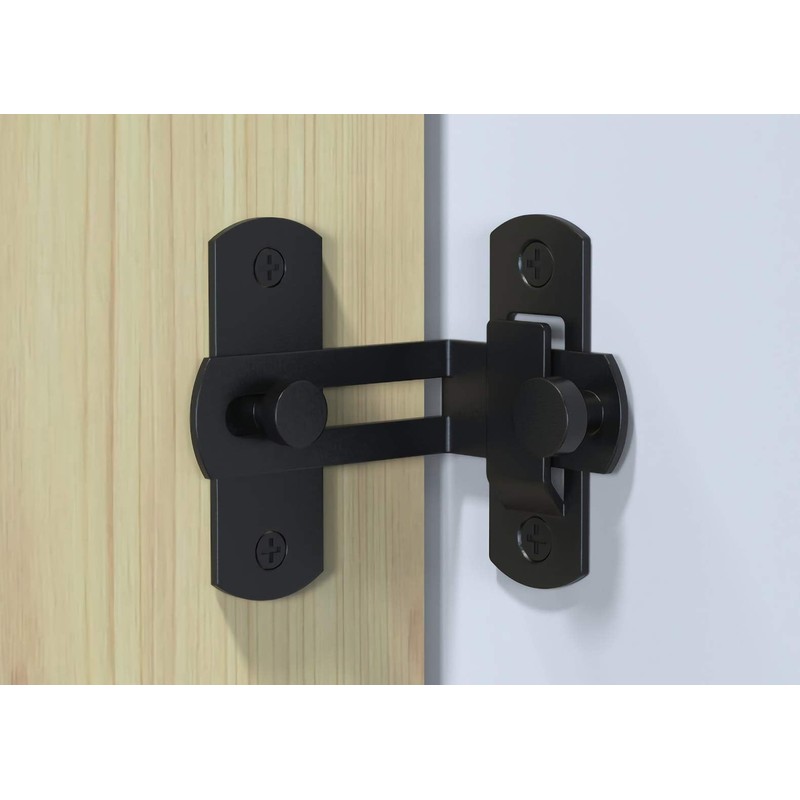 WAYDA Barn Door Lock, 90 Degree Right Stainless Steel Angle