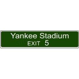 SIGN CHICKEN Mini Interstate Sign, New York, YANKEE STADIUM EXIT 5 New York,  baseball, decor