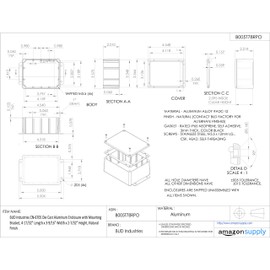 BUD Industries CN-6705 Die Cast Aluminum Enclosure with Mounting Bracket, 4-17/32" Length x 3-9/16" Width x 2-7/32" Height, Natural Finish