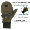 Zeltauto Men’s Thinsulate Gloves Convertible Fingerless Mitten Flap Cover Multipurpose