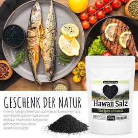 Hawaii Salt, Black Salt, Lava Salt, Volcano Salt, 250 g, Hawaiian Salt, Black