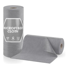 LMSMW Microfibre Cloth Roll – 20 Reusable Kitchen Towels | Super Absorbent, Quick-Dry, Lint-Free Cleaning Cloths for Dishes, Counters, and Windows | Grey, Multi-Purpose Cleaning Rags