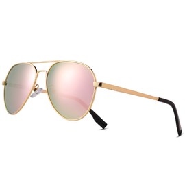 AZorb Polarized Aviator Sunglasses Mirrored Lens Metal Frame for Men Women, 100% UV 400 Protection