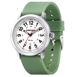PINIDOUS Women's Nurse Medical Professionals Watch, Silicone Band, Luminous Dial, Water Resistant, Quartz Analog