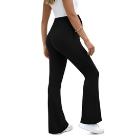 Maternity Flare Leggings Over The Belly - Buttery Soft Pregnancy Bell Bottom Pants with 28"/30"/32"/34" Inseam Length for Lounge Yoga Casual