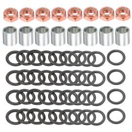 PATIKIL Skateboard Truck Hardware Kit Skateboard Truck Lock Nut Axle Washer Spacer Speedring Repair Set for Longboard Cruiser Silver Black Red