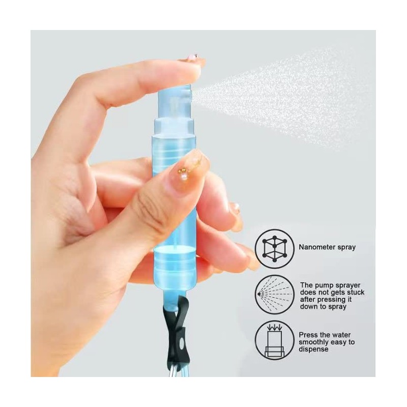 SHEEAST Mini Spray Bottle with Keychain 4pcs Mini Empty Refillable