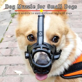 Dog Muzzle-Dog Mouth Cover to Prevent Dogs from Eating Food During Outdoor Activities, Soft Material, Easy to Put On and Take Off, Black (XL)