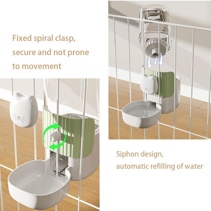 Hanging Automatic Cat Feeder and Water Dispenser Set, Gravity Pet